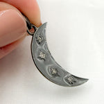 Load image into Gallery viewer, DP574A. Diamond Sterling Silver Moon Enamel Pendant
