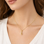 CMF00345C.14K Solid Gold Oval-Shaped Cushion Cut Diamond Charm