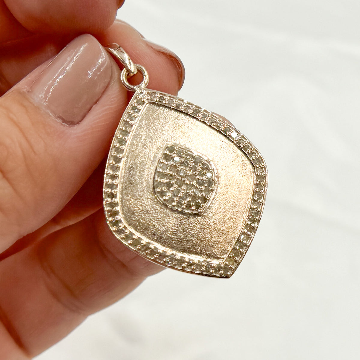 DP352. Diamond Sterling Silver Fancy Shape Pendant