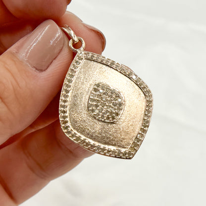 DP352. Diamond Sterling Silver Fancy Shape Pendant