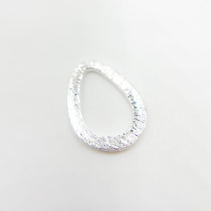 10MM White Sterling Silver Brushed Drop Connectors