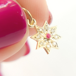 Load image into Gallery viewer, 14K Solid Gold Diamond Star Charm. GDP431
