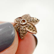 Diamond & Sterling Silver Flower Bead Cap
