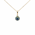 Load image into Gallery viewer, CMF00358B. 14K Solid Gold Blue Natural Diamond Round Charm