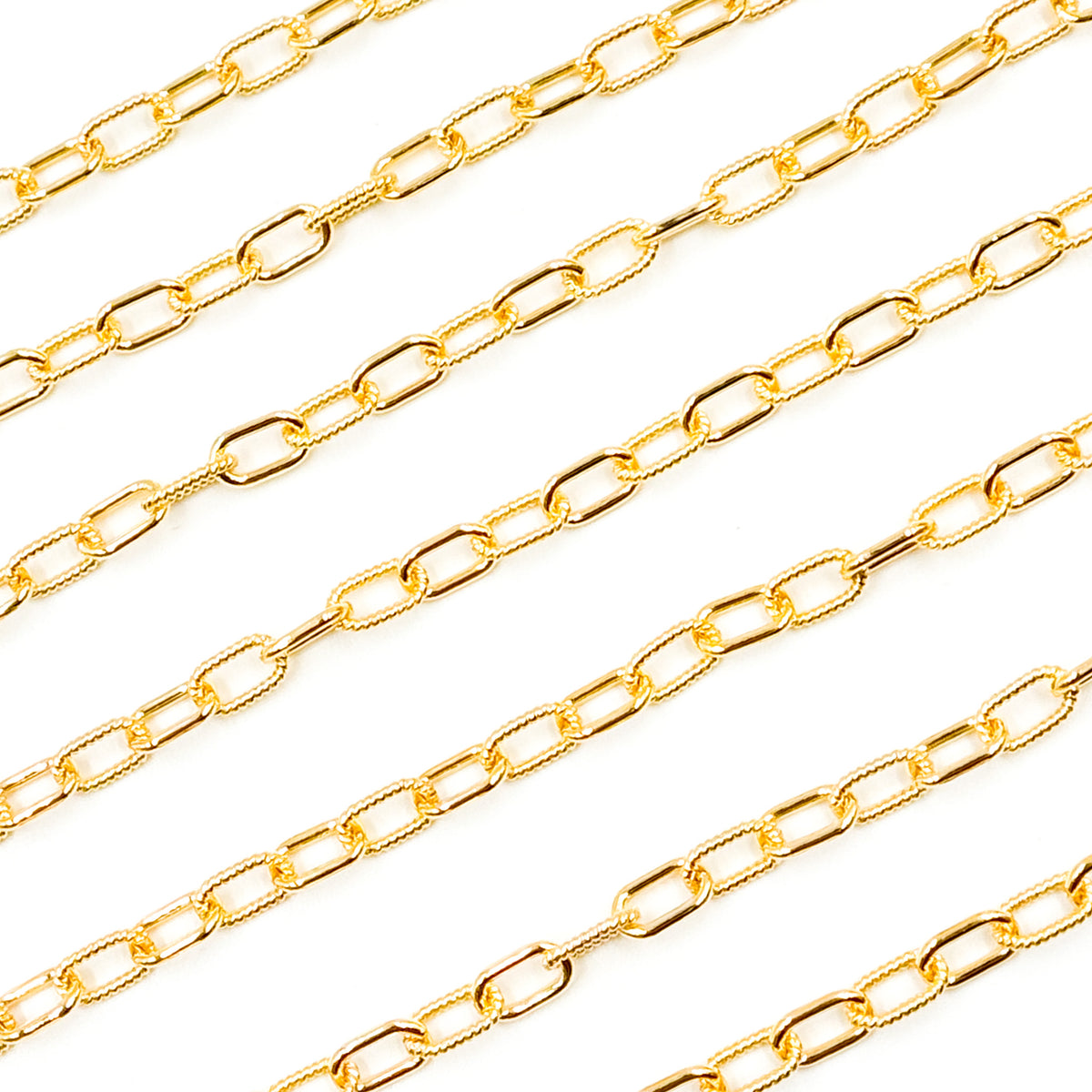 40061P1TGF. 14k Gold Filled Elongated Cable Twisted and Plain Link Chain