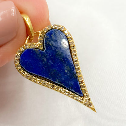 Sterling Silver Heart Stone Pendant
