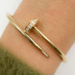 Load image into Gallery viewer, BNH68140. 14K Solid Gold Diamond Fancy Bangle