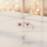 Load image into Gallery viewer, RAE02561. 14K Solid Gold Diamond and Gemstone Flower Ring