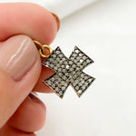 Load image into Gallery viewer, DC341. Diamond Sterling Silver Cross Charm
