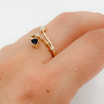 Load image into Gallery viewer, 14k Solid Gold Diamond and Blue Sapphire Ring. RN412074Y14SA1
