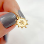 Load image into Gallery viewer, GDP442. 14K Solid Gold Diamond Circle Charm with Star