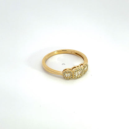 14k Solid Yellow Gold Diamond Ring.