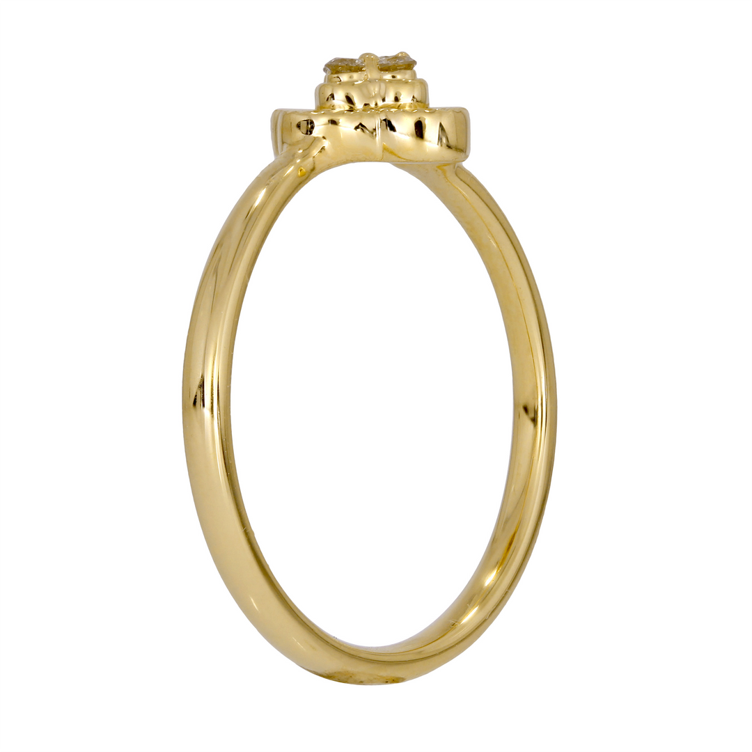 RFA18836. 14K Solid Gold Diamond Flower Ring