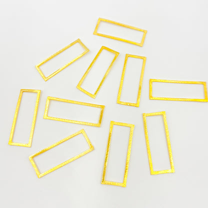 Gold-plated Sterling Silver Brushed Rectangle Connector