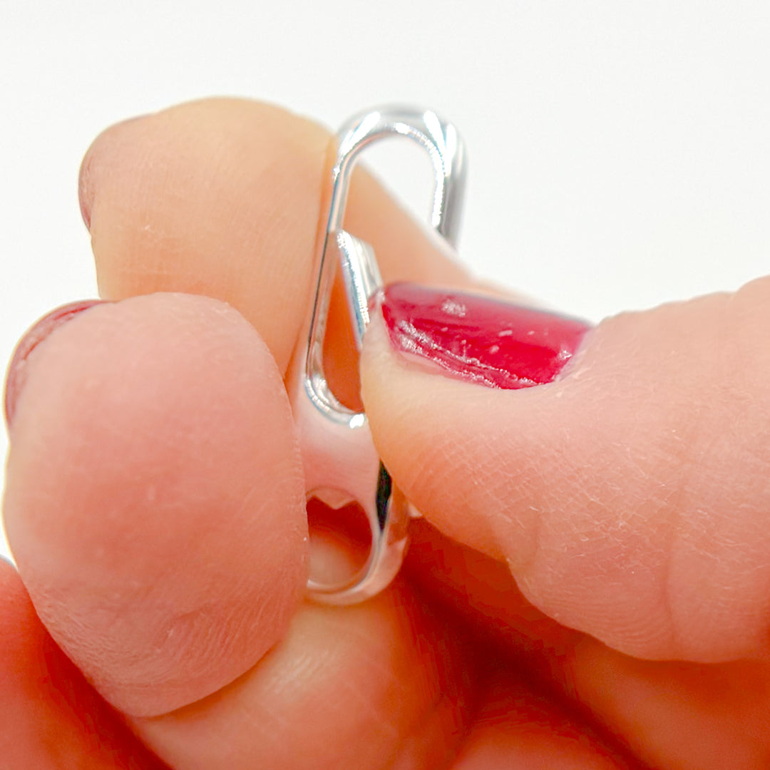 White Sterling Silver Oval Clasps