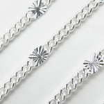 Load image into Gallery viewer, 925 Sterling Silver Curb Chain with Diamond Cut Link. 67S7SS
