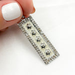 Load image into Gallery viewer, DP503A. Diamond Sterling Silver Rectangle Stars Enamel Pendant
