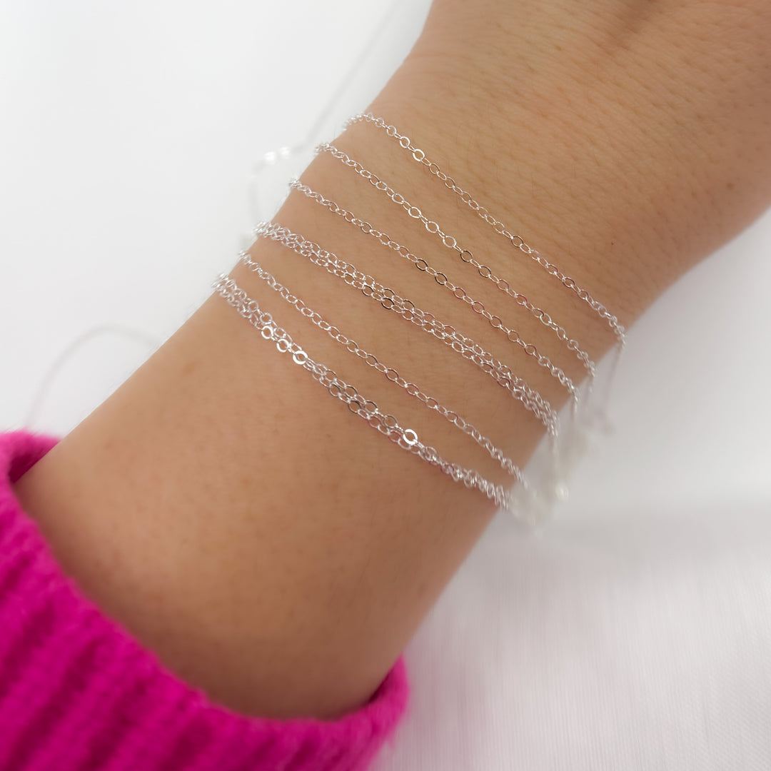 1020FSS. Sterling Silver Flat Cable Chain