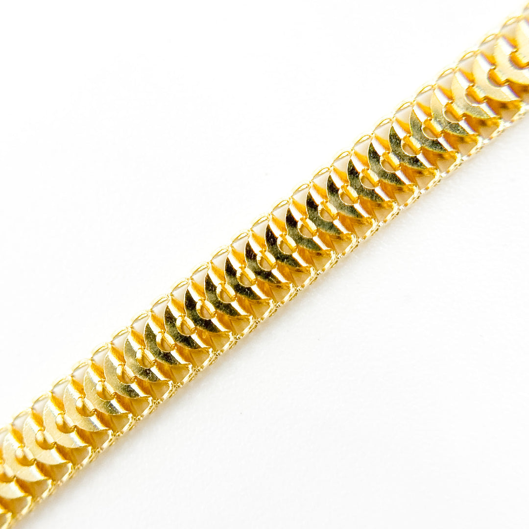 290J02RUMBA. 14K Solid Gold Flat Snake Necklace