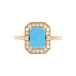 Load image into Gallery viewer, CR97135TQ8X6. 14k Solid Gold Diamond and Turquoise Ring