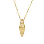 Load image into Gallery viewer, DHP00179. 14K Solid Gold Diamond Rhombus Pendant Necklace