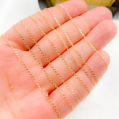 14K Solid Gold Long Curb Chain