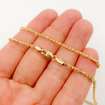 Load image into Gallery viewer, 050G06FRDTL426. 14K Solid Gold Round Figaro Link Chain
