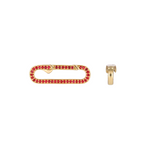 Load image into Gallery viewer, 14K Solid Gold Oval Clasp with Precious Stones. ASF77026
