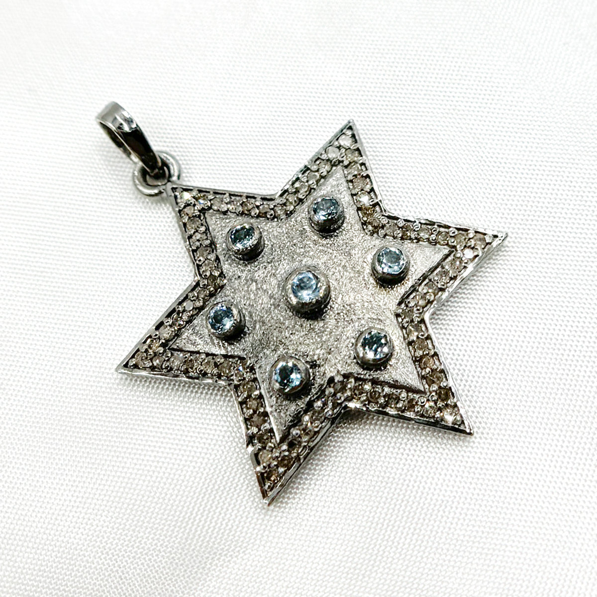 Silver Star Pendant with Gemstone