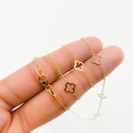 Load image into Gallery viewer, NKSET742. 14k Solid Yellow Gold Clover Link Necklace