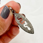 Load image into Gallery viewer, DP073. Diamond Sterling Silver Marquise Shape Snake Pendant
