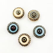 Diamond Sterling Silver Round Enamel Bead with Gemstone