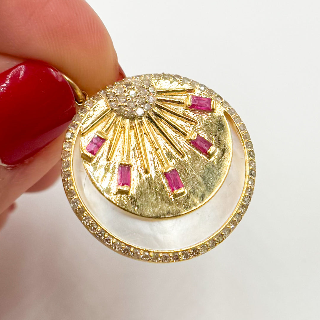 14K Gold Sun Pendants