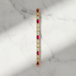 Load image into Gallery viewer, BR404097. 14k Solid Gold Diamond and Gemstone Fancy Bracelet