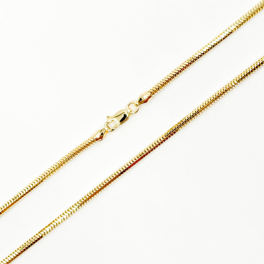 240CCTD. 14k Solid Yellow Gold Snake Necklace