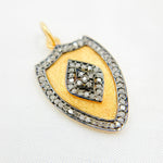 Load image into Gallery viewer, DP250. Diamond &amp; Sterling Silver Shield Shape Pendant
