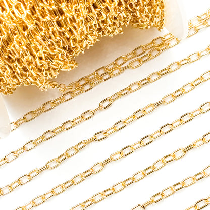 40061P1TGF. 14k Gold Filled Elongated Cable Twisted and Plain Link Chain