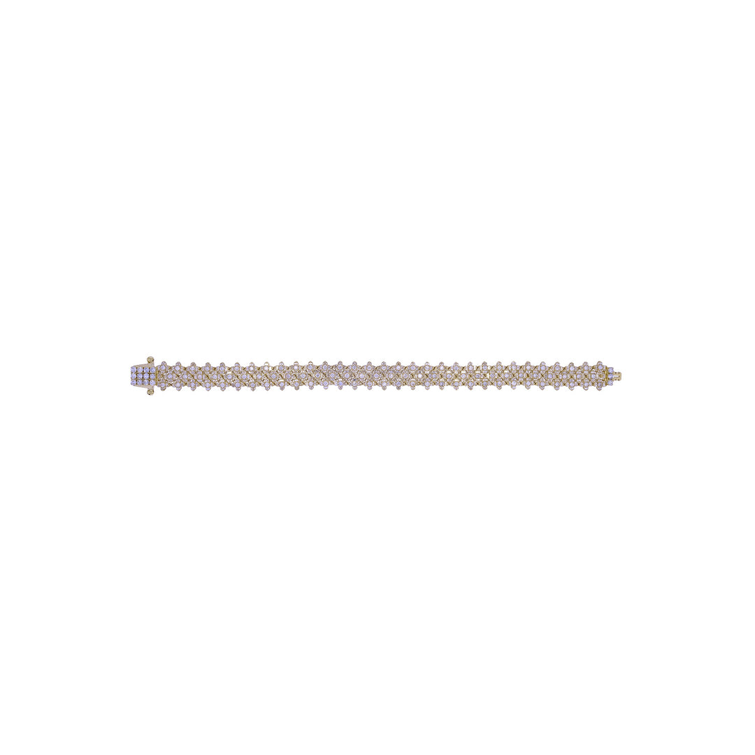 BFT61282. 14k Solid Yellow Gold Diamond Fancy Bracelet