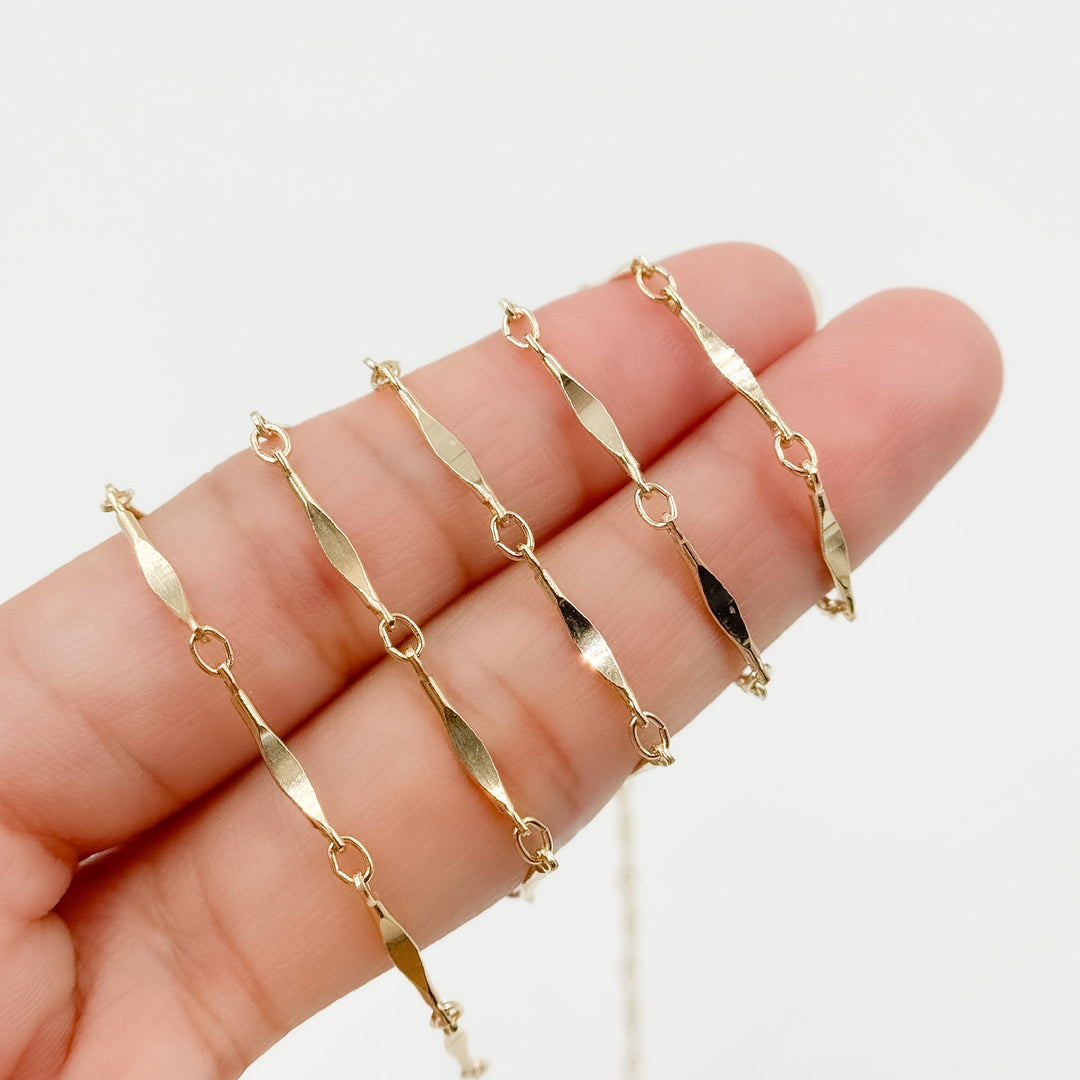 70/8720BD/SP. 14K Gold Filled Dapped Bar Chain