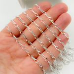 Load image into Gallery viewer, V238SS. Sterling Silver 1 Link Long and 3 Curb Links Chain in Between
