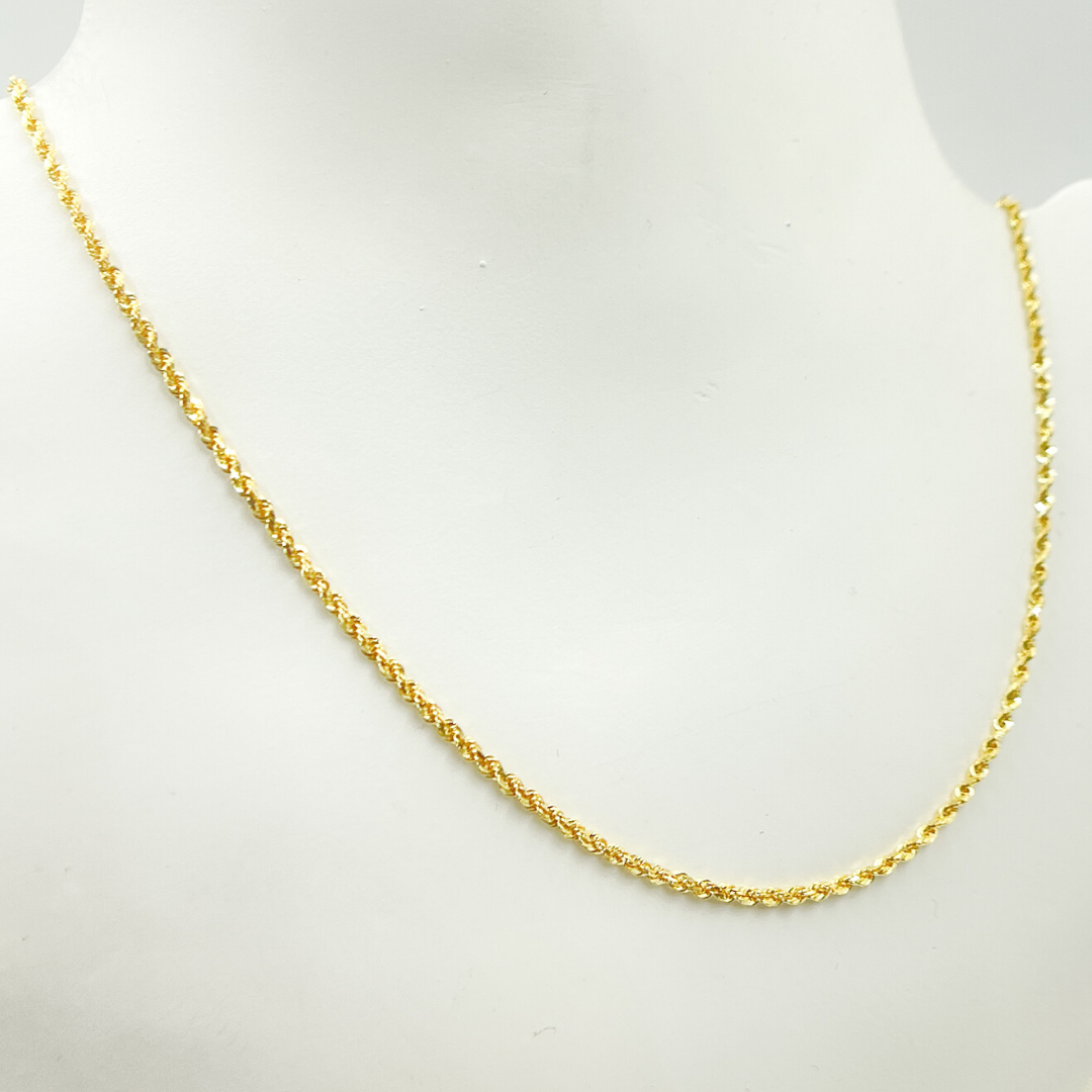 030CRDP0L8L. 14K Solid Yellow Gold Rope Chain