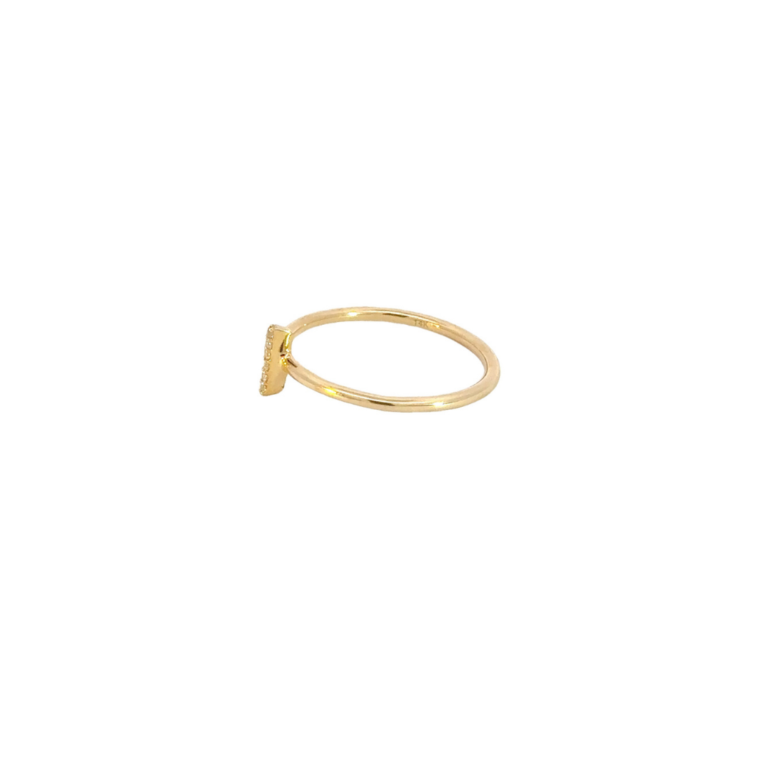 14k Solid Gold Circle and Rectangle Diamond Ring. RFA17008