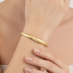 Load image into Gallery viewer, Bangle12. 14K Solid Gold Matte Textured Bangle