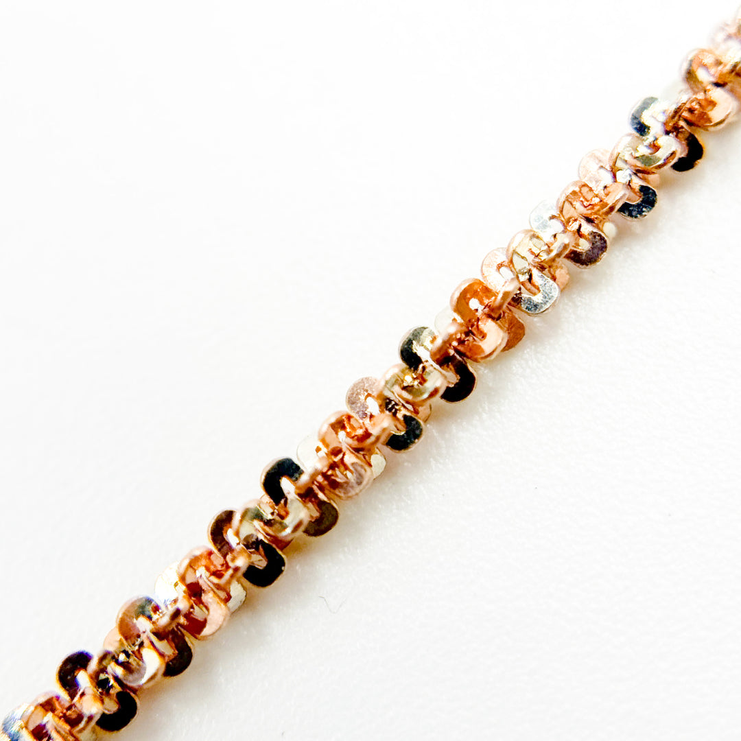 MAR30RGP. Sterling Silver Rose Gold Plated Popcorn Necklace