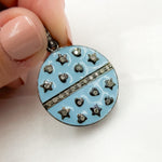 Load image into Gallery viewer, DP505A. Diamond Sterling Silver Round Enamel Pendant
