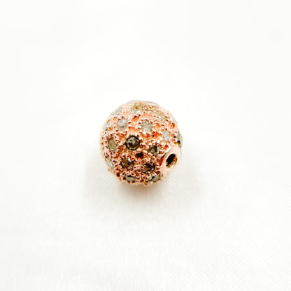 DC831. Diamond & Sterling Silver Round Bead