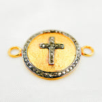 Load image into Gallery viewer, DC548. Diamond Sterling Silver Round Cross Connector
