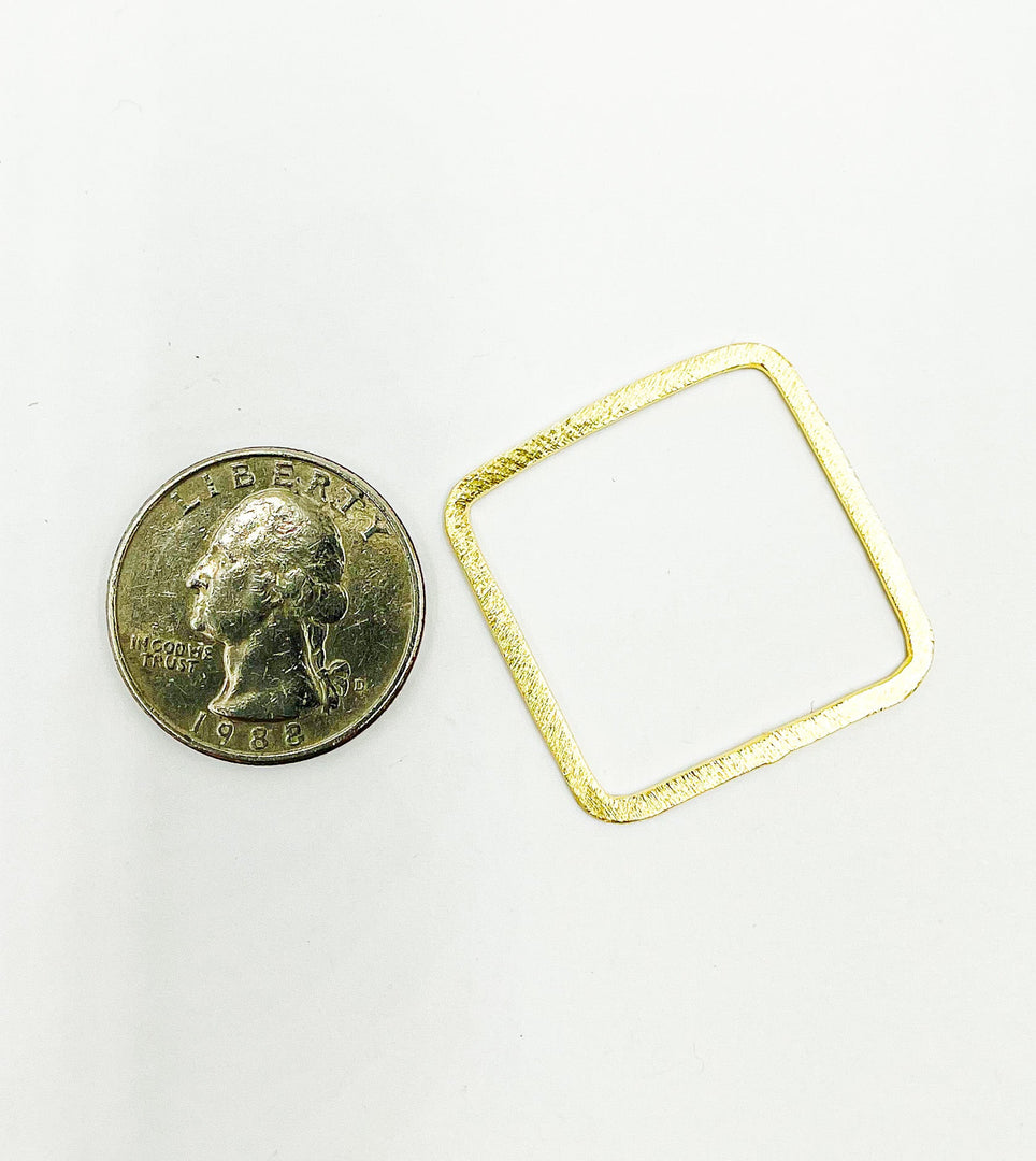 Gold Plated 925 Sterling Silver Square Shape 30x30mm. SS1