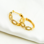 Load image into Gallery viewer, 14K Solid Gold Diamond Chain Hoops. EHF57038Y
