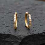 Load image into Gallery viewer, EHE56546. 14k Solid Gold Diamond Octagon Hoops